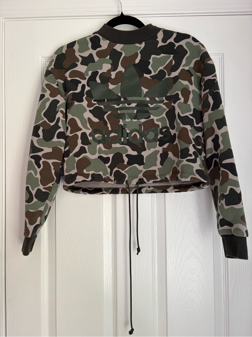 adidas Cropped Camo Bomber Jacket - Green, Brown, Black